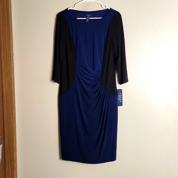 Chaps Dresses & Skirts - Chaps Stretchy Sapphire Blue and Black Dress